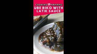 Ube Biko With Latik Sauce  Filipino Ube Kakanin With Coconut Caramel Sauce Shorts [upl. by Satterfield]