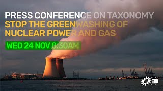 Press conference on taxonomy Stop the greenwashing of nuclear power and gas [upl. by Fasa]