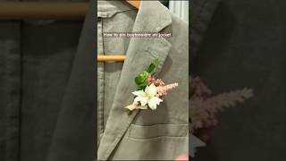 how to pin boutonnière on jacket easily [upl. by Ehtnax523]