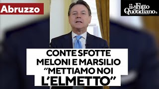 Conte sfotte Meloni quotLelmetto lo mettono gli abruzzesiquot E su Marsilio quotGoverna in smart workingquot [upl. by Yllim]