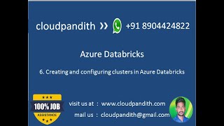 6 Creating and configuring cluster in Azure Databricks [upl. by Nwahsak734]