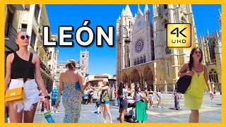 LEÓN 4K UHD walking tour  Leon cathedral  casa botines  What to see in Leon [upl. by Sorgalim904]