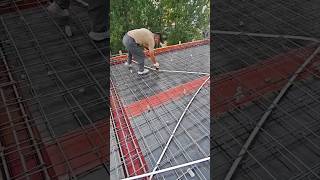 Roof electric piping tilelevelingsystem construction tilesCivilvlog3 [upl. by Naerb]