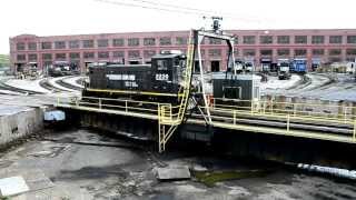 NS Roundhouse at Juniata Shops  Altoona PA  NS 2220 NS 5606 [upl. by Gnol]