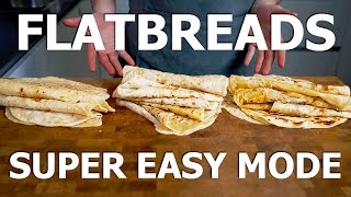 3 SUPER EASY And Delicious Flatbread Recipes Everyone Should Know How To Make No Oven  No Yeast [upl. by Lavona580]