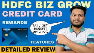 HDFC Biz Grow Credit Card 💳 2024  Credit Card Review  Features Eligibility Fee [upl. by Nisse411]