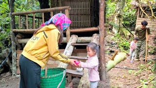 The woman searched for vegetables to exchange for rice while the child helped the man walk [upl. by Linehan]