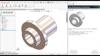 SolidWorks  DimXpert 2 Auto Dimensioning a Turned Part  132 [upl. by Edyaj340]