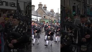 Northern Constabulary pipeband marchingband in Street Parade to 2024 pitlochry Games shorts [upl. by Noak]