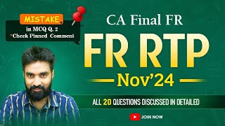 FR RTP Nov 2024  All 20 Q including Case Scenario MCQ  CA Final FR [upl. by Shifra]