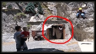 Scary Ghost Guarding Haunted Abandoned Mine Shaft Entrance Max is Scared [upl. by Lehsar]