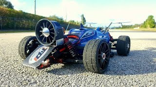 Jet Typhon 200 KMH Hybrid Powered RC Car EDF Test [upl. by Ettenej]