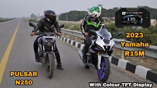 2023 Yamaha R15M Vs Bajaj Pulsar N250  Yahi Ummid thi isse😂 [upl. by Ettari339]