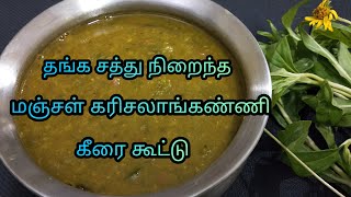 Manjal Karisalankanni Keerai Kootu  மஞ்சள் கரிசலாங்கண்ணி கீரையில் சுவையான கூட்டு செய்யலாம் வாங்க [upl. by Navar337]