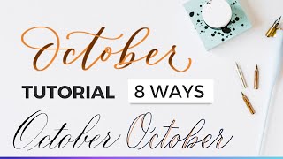 How To Write October In Calligraphy  Hand Lettering calligraphytutorial october [upl. by Adnic]