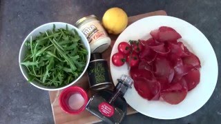 Bresaola Appetisers  With pecorino cheese and rocket salad [upl. by Ennayelhsa126]