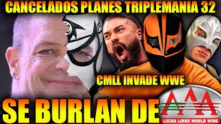 Se BURLAN de AAA CMLL invade WWE Luchador SUSPENDIDO y ARRUINA planes para Triplemania 32 [upl. by Biancha510]