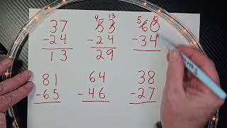 2 Digit Subtraction with Regrouping  Maths Video with Examples [upl. by Aneram]