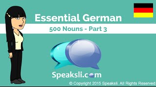 500 German Nouns  Part 3  Learn German  Speaksli [upl. by Allister]