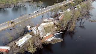 BNSF Train Derailment De Soto Wisconsin [upl. by Yekciv]