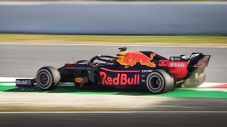 2019 Red Bull RB15 w Honda Power Unit testing in Spain [upl. by Lateh164]