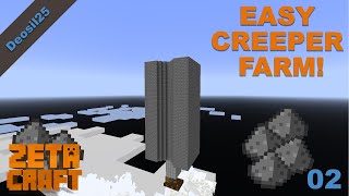 Easy Creeper Farm 118 amp Cave Deocrating  ZetaCraft Season 01  Ep 05 [upl. by Htrag]