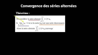 série alternée définition théorème de convergence [upl. by Boyt223]