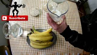 BATIDO NATURAL PARA GANAR MASA MUSCULAR  51 gr PROTEÍNA [upl. by Anirehtak]