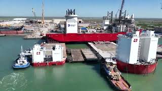 First US flagged Jones Actcompliant wind turbine installation vessel launched [upl. by Goines]