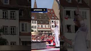 Arsene Wenger held the Olympic torch and lit the cauldron in his home town of Strasbourg 🔥 [upl. by Ardis597]