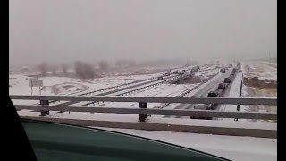 Extreme high speed multiple car crash in Colorado snow storm [upl. by Padget]