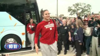 WATCH Huskers arrive at Amalie Arena ahead of Sundays National Championship match [upl. by Coniah]