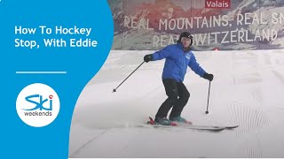 How to Hockey Stop On Skis  Eddie The Eagle Tutorial  SkiWeekends [upl. by Mariandi]