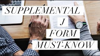 Supplemental J Form MustKnow [upl. by Annaej]