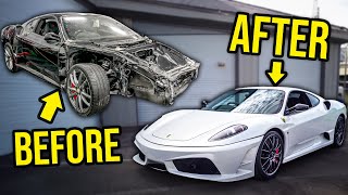 FULL BUILD  Rebuilding And Heavily Modifying A WRECKED 300000 Ferrari 430 Scuderia [upl. by Campman]