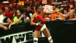 WWE Rey Mysterio wins the WWE Championship on RAW 2011 [upl. by Egroej]