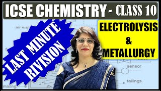 TOP 60 MCQs CHEMISTRY  ELECTROLYSIS  METALLURGY  ICSE CHEMISTRY CLASS 10 [upl. by Bbor]