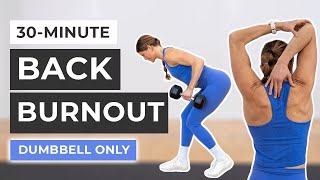 30Minute Back Workout At Home Dumbbells Only [upl. by Ned]