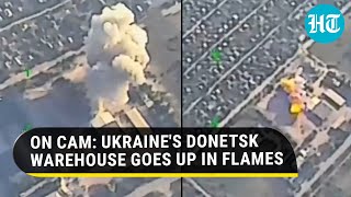 Putins Men Smoke Out Ukrainian Warehouse In Donetsk  Watch Dramatic Russian Battle [upl. by Airdnat793]