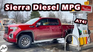 2022 GMC Sierra 1500 AT4 Duramax Diesel – MPG Test  Realworld Highway Range and Fuel Economy [upl. by Yllas]