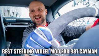 BEST STEERING WHEEL MOD FOR 987 CAYMAN  PORSCHE SPORT DESIGN [upl. by Amihc326]