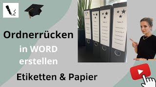 Ordnerrücken in WORD erstellen  aus Papier und als Etikett  supereasy [upl. by Lohrman472]