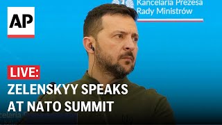 LIVE Ukraine President Zelenskyy gives speech at NATO summit [upl. by Assilana]