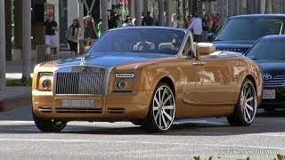 Arab RollsRoyce Phantom Drophead Coupe with a Gold Spirit of Ecstasy [upl. by Balf]