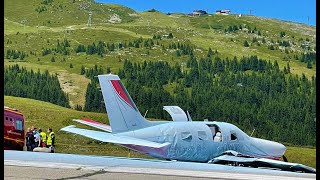 Piper PA46 crash lands at Courchevel Airport in France killing 1 [upl. by Raney]