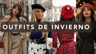 OUTFITS DE INVIERNO ❄ COMBINACIONES DE BOINAS Y GORROS  MODAS Y TENDENCIAS [upl. by Aihsenet]