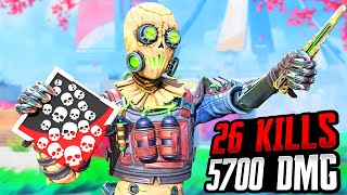 SOLO OCTANE amp 26 KILLS  5700 DAMAGE WAS INCREDIBLE Apex Legends Gameplay Season 20 [upl. by Lanie]