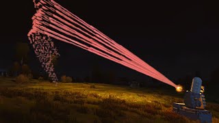 Phalanx Ciws Weapon System In Action At Night  TRACER ROUNDS  Ciws Vs MIG29 Fighter Jet  MilSim [upl. by Steinway]