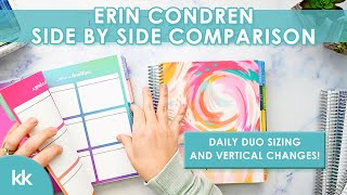 Erin Condren NEW Planner Launch Comparisons Vertical Inspire Wildflowers A5 vs 7x9 Daily Duo CHANGES [upl. by Aleemaj]