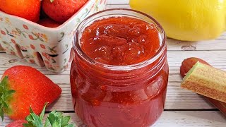 Confiture de fraises et rhubarbe  le secret pour faire une confiture savoureuse et si simple  🍓 [upl. by Atlanta]